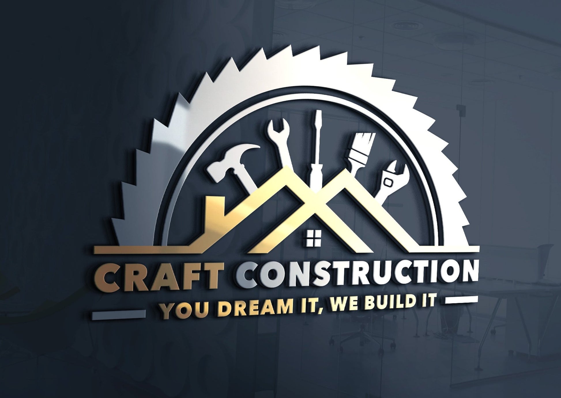 Construction Logo Design | Construction Company Logo | Home Remodeling Business Logo | Home Repair Services | Handyman Logo | Hammer Logo