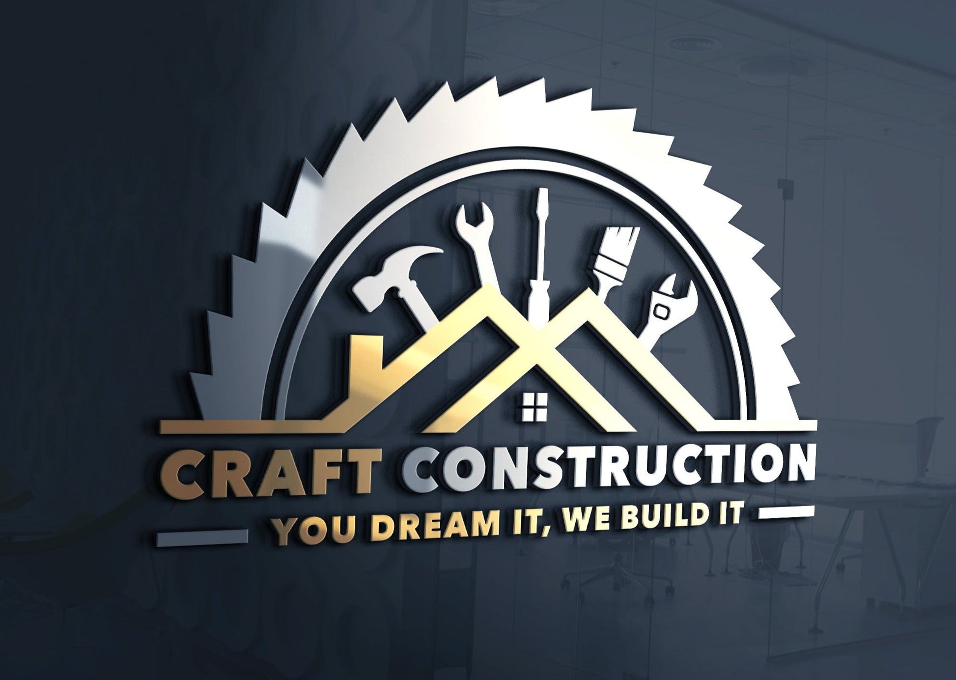 Construction Logo Design | Construction Company Logo | Home Remodeling Business Logo | Home Repair Services | Handyman Logo | Hammer Logo