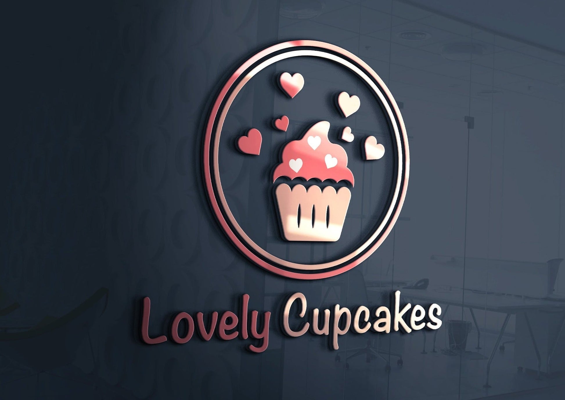 Cupcake Logo Design | Heart Design | Bakery Logo | Bakery Shop | Pastry Shop | Cupcake Design | Bakery | Pastries | Cake Logo