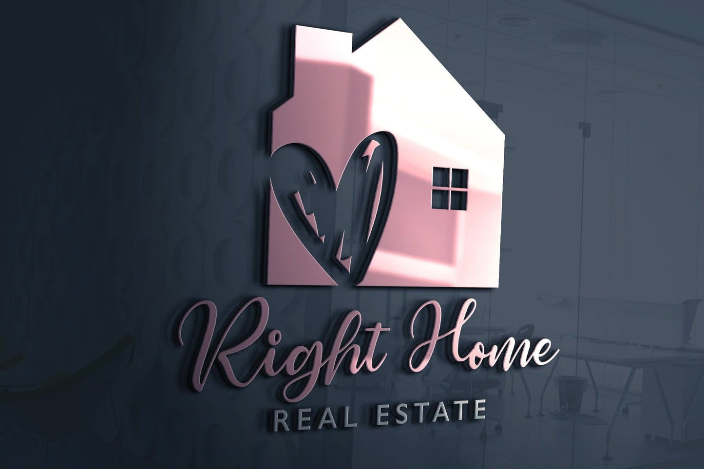 Diseño de logotipos | Bienes Raíces | Agente inmobiliario | Bienes raíces | Logotipo del corazón | Diseño de corazón | Logotipo de bienes raíces | Gestión de propiedades | Comercialización de agentes inmobiliarios